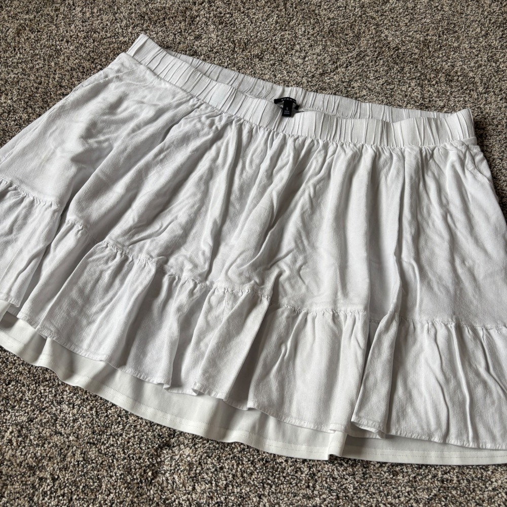 Torrid White Gauze Ruffle Mini Skirt Size 5 #13084753